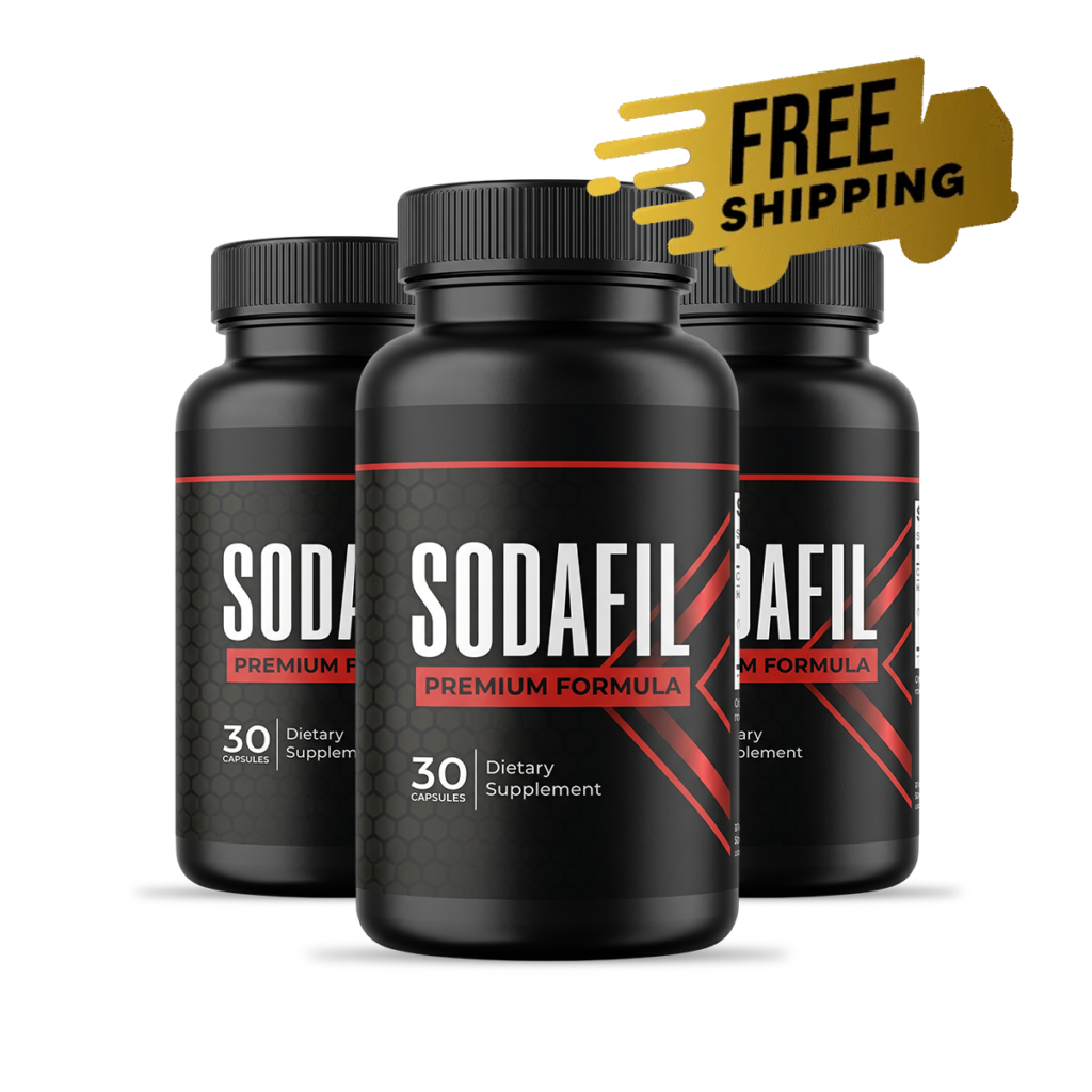 SodaFil natural male performance three-bottle package
